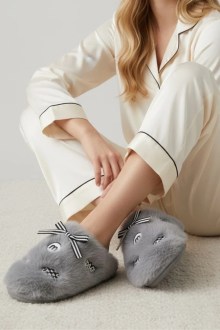 Γούνινες Παντόφλες - Γκρι