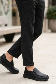 Ανδρικά μοκασίνια πολύ ελαφριά με μαλακό πάτο - Μαύρο