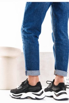 Sneakers Chunky Δίχτυ με Ογκώδη Σόλα - Μαύρο