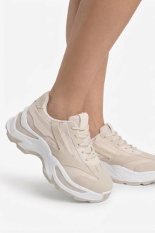 Sneakers Chunky Δίχτυ με Ογκώδη Σόλα – Μπεζ