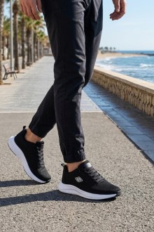Unisex Sneakers  υφασμάτινα running sneakers - Μαύρο / Λευκό