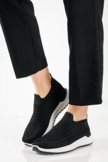 Sneakers Κάλτσα slip-on με διχτυωτό ύφασμα χωρίς κορδόνια – Μαύρο/Λευκό
