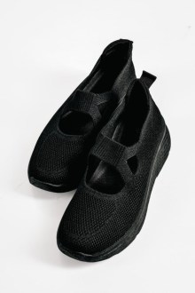 Ανατομικά Sneakers με Ελαστικό Πλεκτό Επάνω Μέρος - Μαύρο