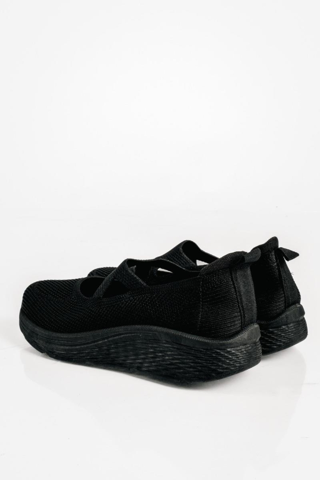 Ανατομικά Sneakers με Ελαστικό Πλεκτό Επάνω Μέρος - Μαύρο - Image 3