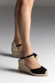 Πλατφόρμες Εσπαντρίγιες με Μπαρέτα  - Μαύρο