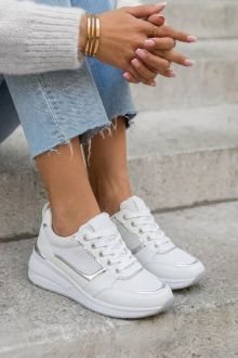 Γυναικεία Sneakers Δερματίνη – Λευκό