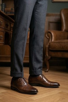 Κλασικά ανδρικά υποδήματα δετά - Καφέ