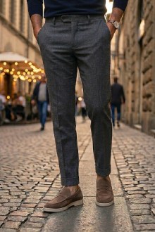 Ανδρικά Suede Loafers με Ανατομικό πάτο – Σκούρο Μπεζ