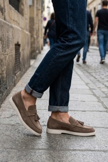 Ανδρικά Suede Loafers με Ανατομικό πάτο – Σκούρο Μπεζ