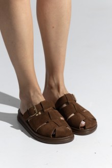 Γυναικεία Sandals Suede – Καφέ