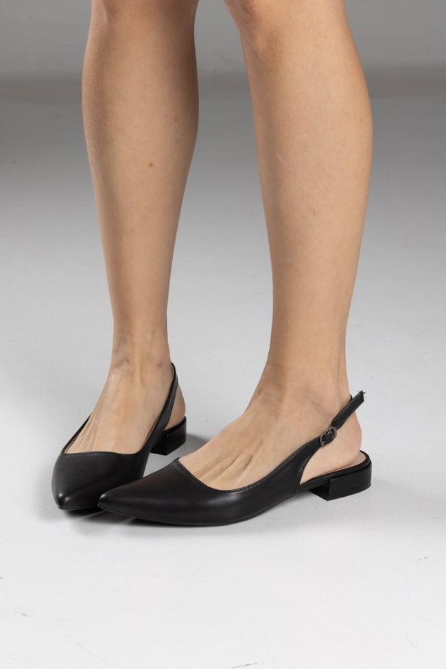 Openheel μυτερές γόβες με χαμηλό τακούνι - Μαύρο - Image 2