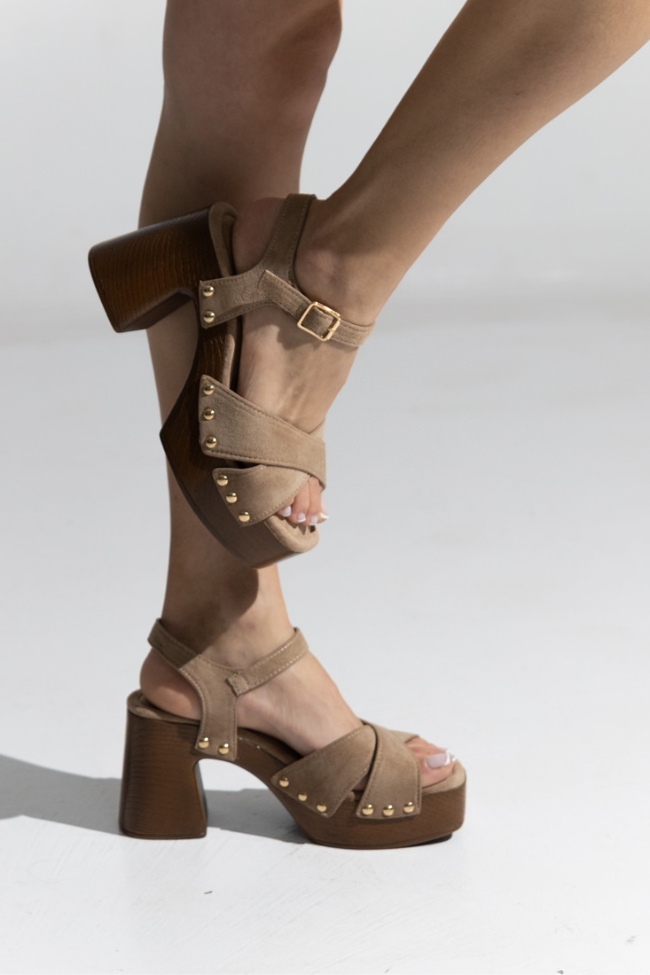 Γυναικεία Πέδιλα Suede - Σκούρο Μπέζ - Image 2