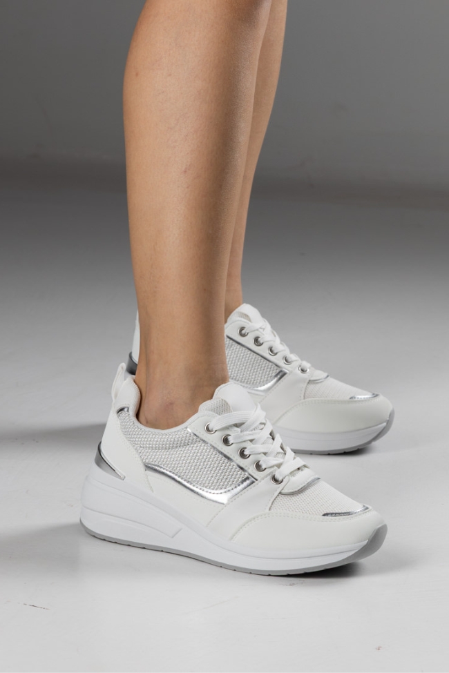 Γυναικεία Sneakers Δερματίνη – Λευκό - Image 3