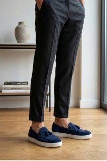 Ανδρικά μοκασίνια με μαλακό πάτο – Μπλέ