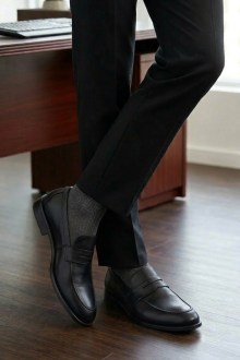 Κλασικό Loafer με Δερμάτινος πάτος - Μαύρο