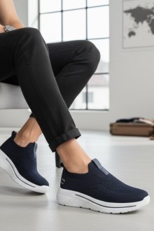 Ανδρικά Comfort Slip με σόλα Memory foam – Μπλέ