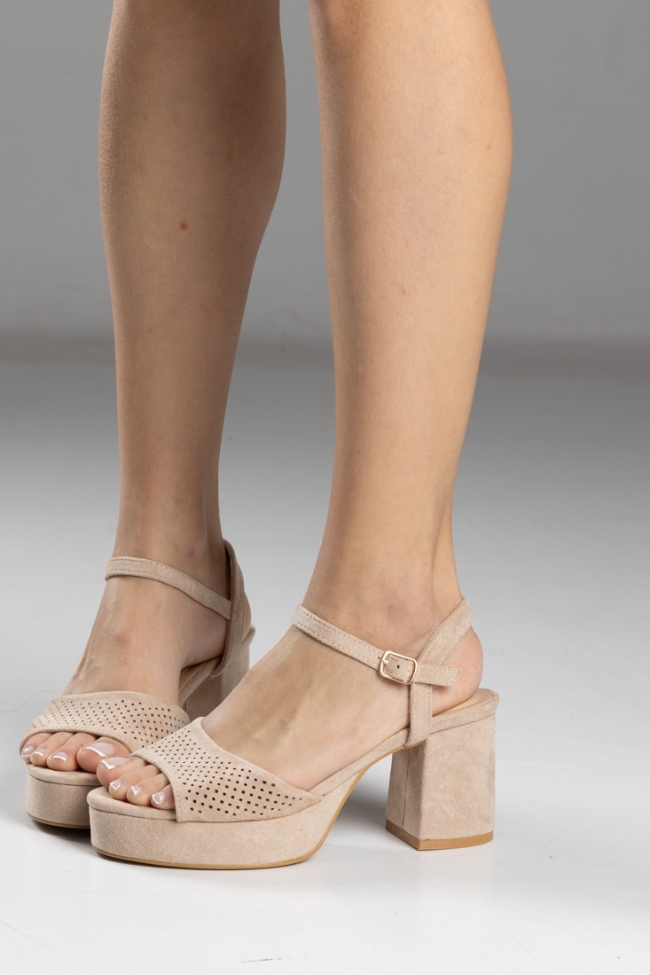 Γυναικεία Πέδιλα Suede - Σκούρο Μπεζ - Image 3