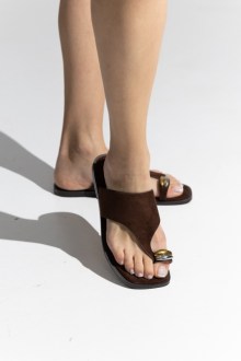 Γυναικεία Sandals Suede – Καφέ