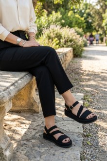 Ανατομικά σανδάλια Flatform - Μαύρο