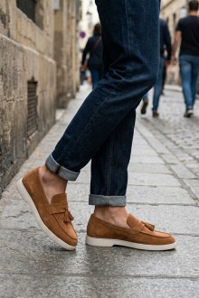 Ανδρικά Suede Loafers με Ανατομικό πάτο – Κάμελ