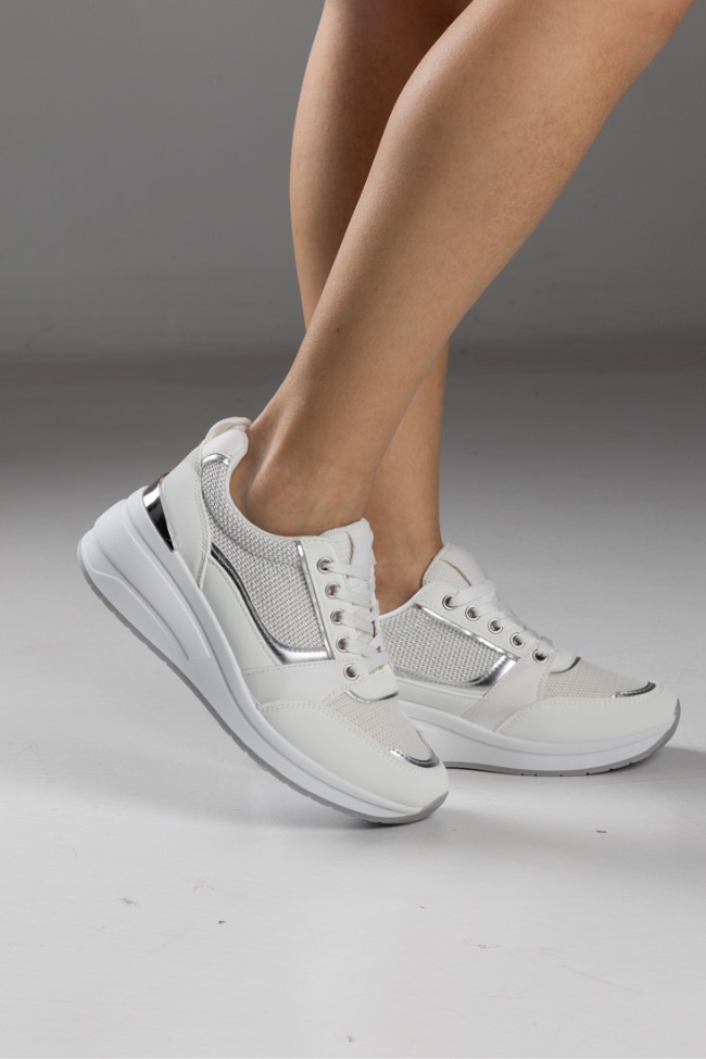 Γυναικεία Sneakers Δερματίνη – Λευκό - Image 4