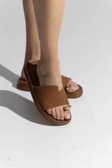 Γυναικεία Sandals με μαλακό πάτο - Κάμελ