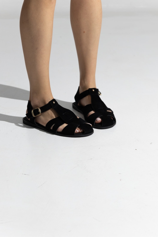 Γυναικεία Sandals Suede - Μαύρο - Image 2