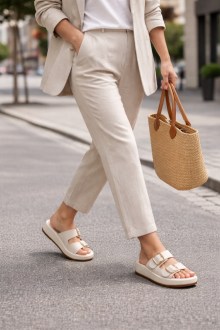 Ανατομική παντόφλα - Μπεζ