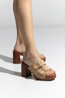 Γυναικεία Clogs Suede - Μπεζ