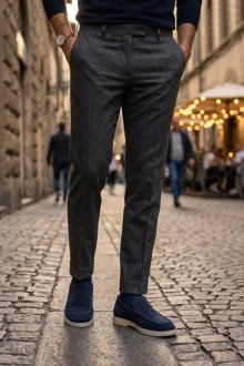 Ανδρικά Suede Loafers με Ανατομικό πάτο - Μπλέ