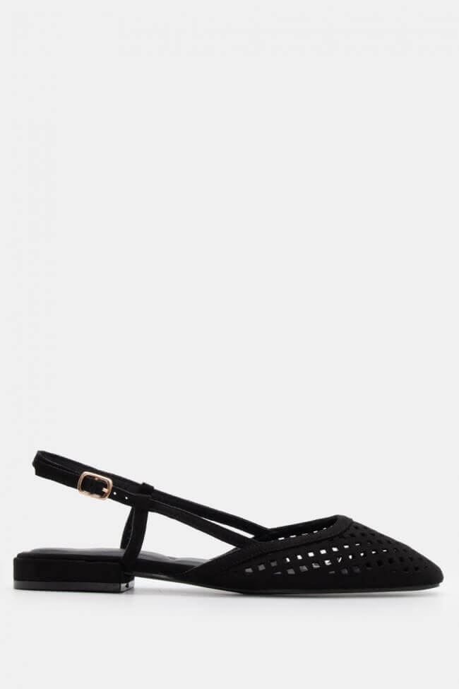 Γοβά Slingback με χαμηλό τακούνι - Μαύρο
