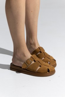 Γυναικεία Sandals Suede – Κάμελ