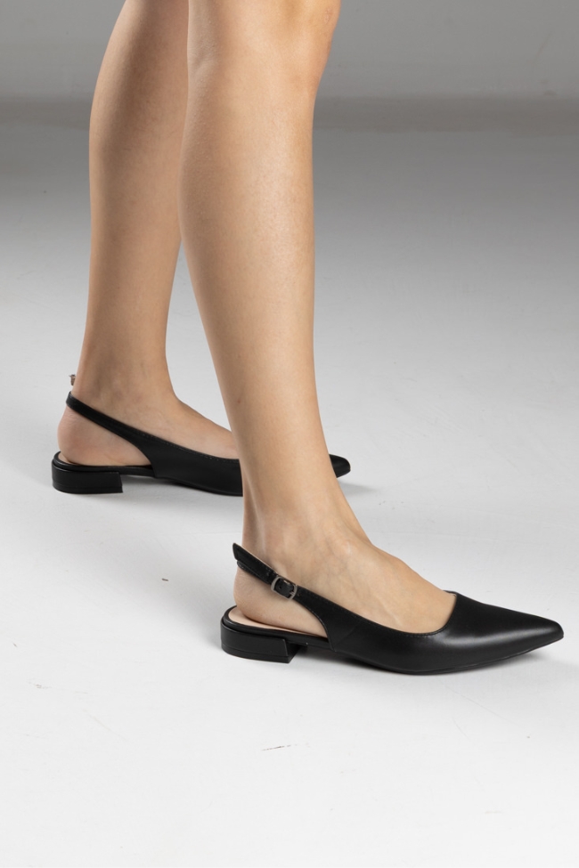 Openheel μυτερές γόβες με χαμηλό τακούνι - Μαύρο - Image 4