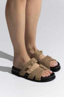 Γυναικεία Sandals Suede - Σκούρο Μπεζ