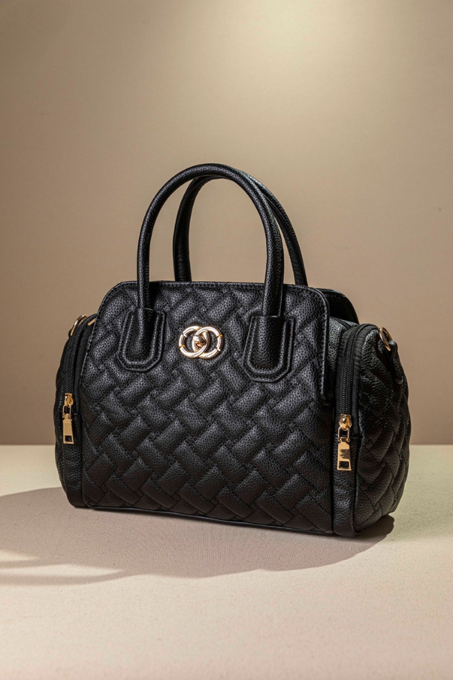 Κομψή γυναικεία τσάντα - Μαύρο - Image 4