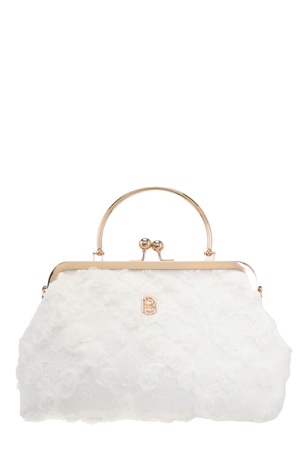 Τσαντάκι χειρός-clutch με αλυσίδα - Λευκό - Image 2