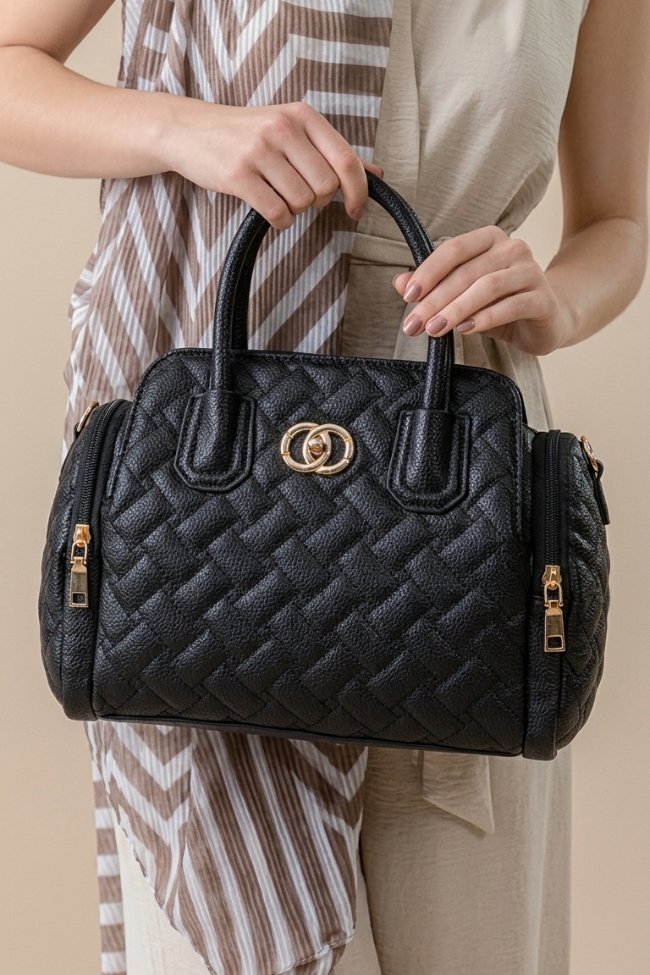 Κομψή γυναικεία τσάντα - Μαύρο - Image 5