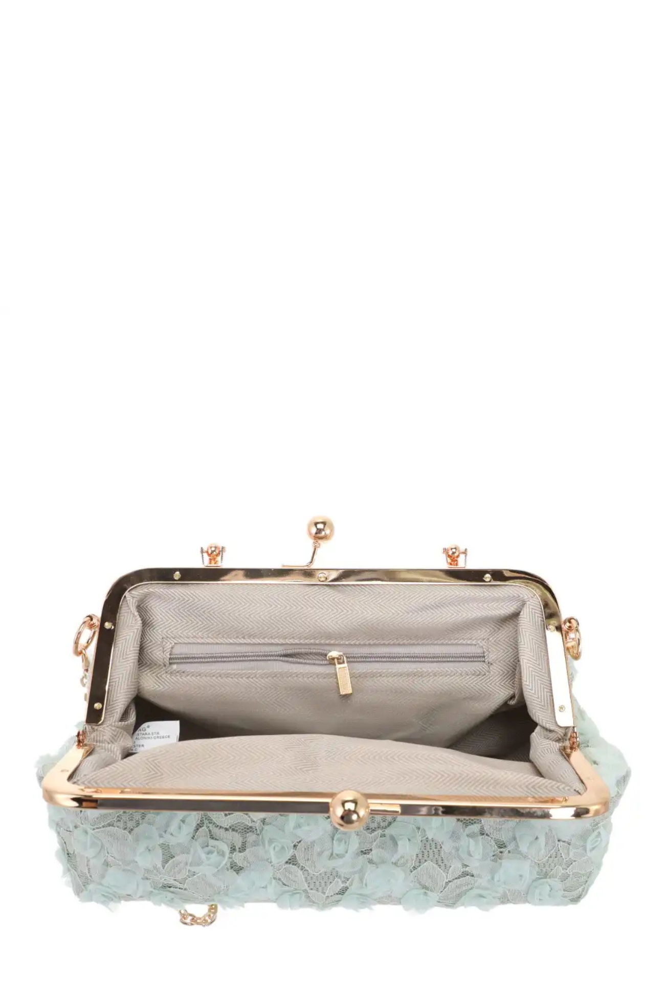 Τσαντάκι χειρός-clutch με αλυσίδα - Λευκό - Image 3