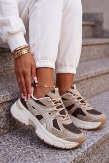 Γυναικεία Chunky Sneakers Μπεζ με Memory Foam και Ανατομικό Πάτο
