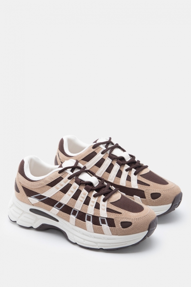 Ελαφριά Ανατομικά Sneakers Σκούρο Μπεζ με Memory Foam - Image 2