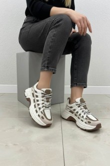 Ελαφριά Ανατομικά Sneakers Μπεζ με Memory Foam