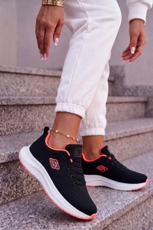 Γυναικεία Running υφασμάτινα sneakers Μαύρο με Φούξια